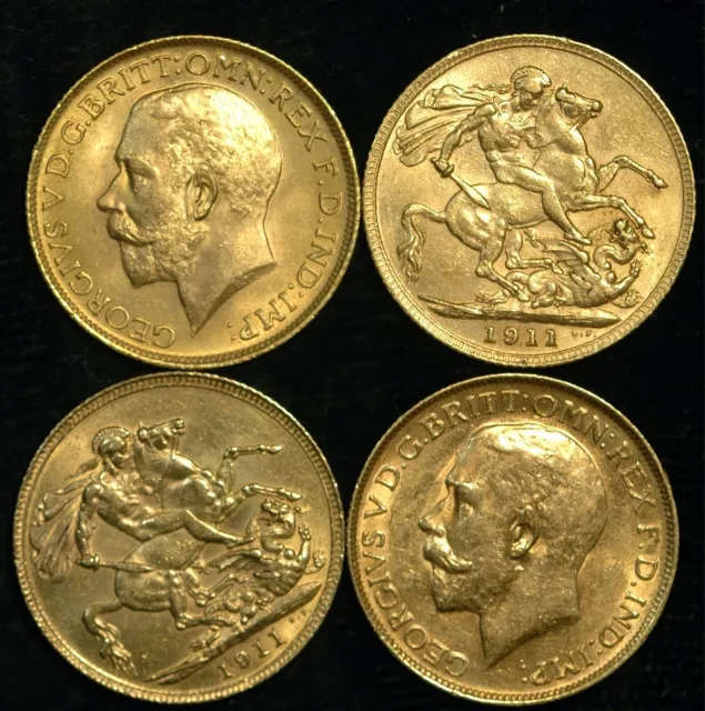 Sovereign 1911 - 1932 Gold George V Various Dates and Mints 22ct High Grades