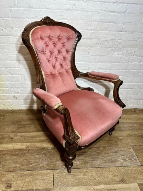 Antique Victorian Mahogany Armchair . Free Delivery Available