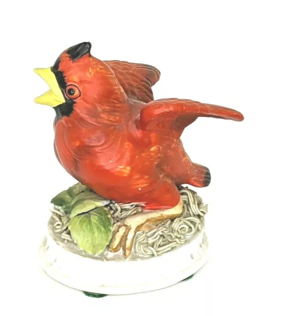 Lefton Cardinal Baby Figurine KW1637 Handpainted Japan 4 x 2.5" EUC