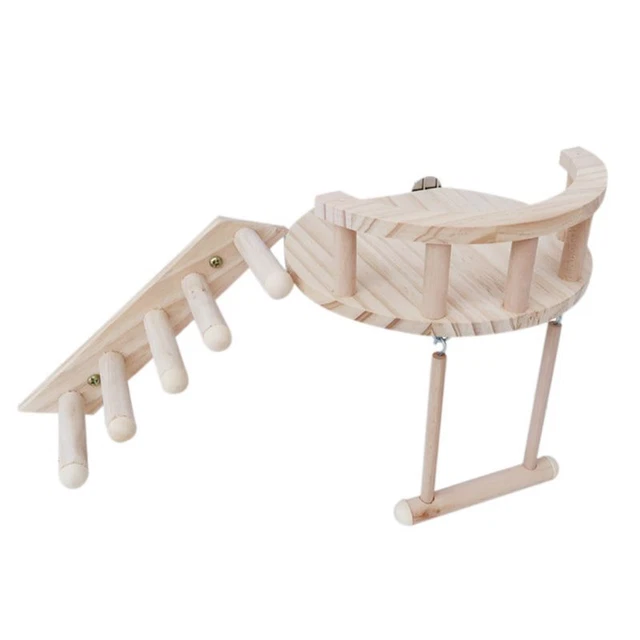 Hamster Climbing Platform Wooden Swing Playground Chewing Toy for Small