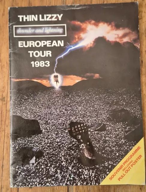 THIN LIZZY THUNDER AND LIGHTNING EUROPEAN TOUR 1983 Programme & Poster