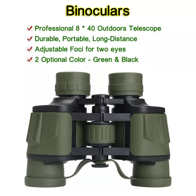 8 * 40 Binoculars,Durable Portable Long-Distance Adjustable foci,2 Color Options