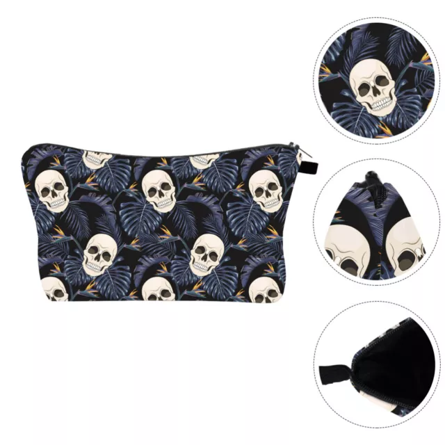 Travel Wash Bag Skull Pattern Cosmetic Halloween Makeup Storage Miss