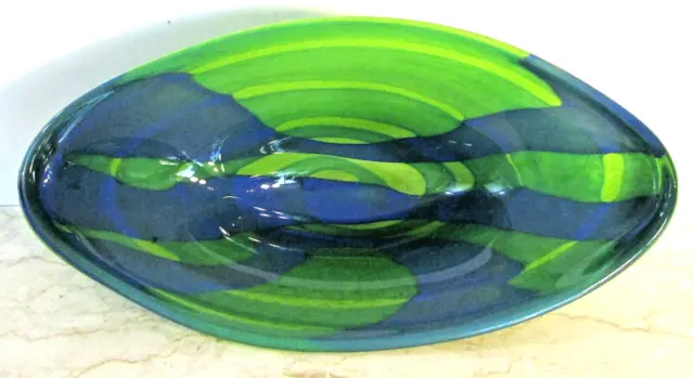 Mid-Century Modern Sasaki Crystal Handcrafted Art Glass Decorative Large Bowl