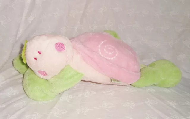 Peluche plush doudou tortue Kimbaloo Baby rose & verte (30cm) tbé
