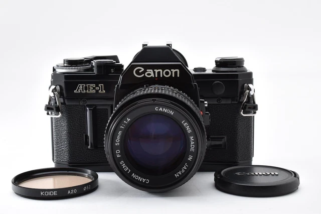 CANON AE-1 BLACK SLR Film Camera New FD 35-70mm f/4 Zoom Lens from