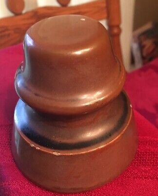 Vintage  Brown Porcelain Ceramic Telephone INSULATOR