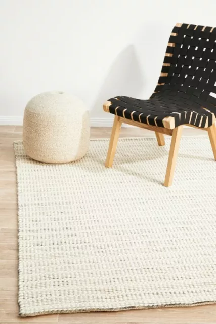 SITAR 315 GREY CREAM Wool Rug Flatweave Scandinavian Mat Flatweave