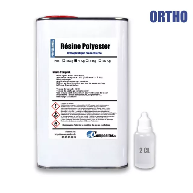 1 kg - Résine polyester ortho de stratification
