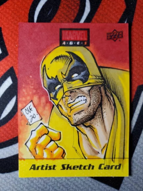 2020 Upper Deck Marvel Ages 1/1 Sketch Card - Iron Fist by Chris Foreman
