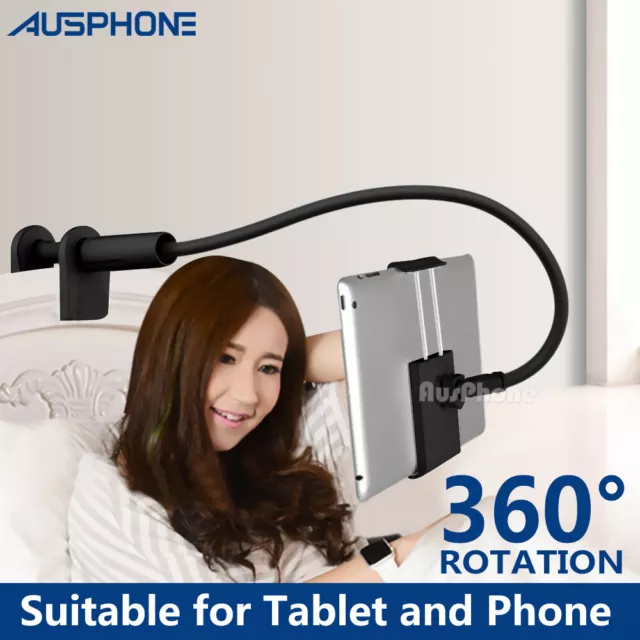 360° Rotating Tablet Stand Holder Lazy Bed Desk Mount For iPad iPhone Samsung