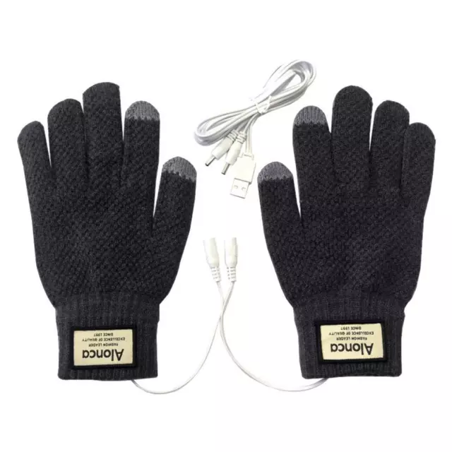 3Pairs Winter Gloves Heated Portable Electric Heating Gloves Hand Warmer (Dark G