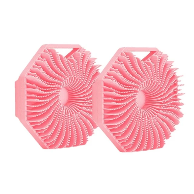 2 Stück Multifunktionale Sechseck-KöRper-HautreinigungsbüRsten, Rosa E6V8