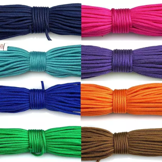 Neu!15-30M Micro Cord Paracord Flechtkordel 2mm Fallschirmleine Fallschirmschnur