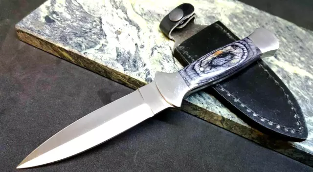 Slim BOOT KNIFE medium 7.75" Double Edge Dagger Stainless Fixed 3.75" Blade