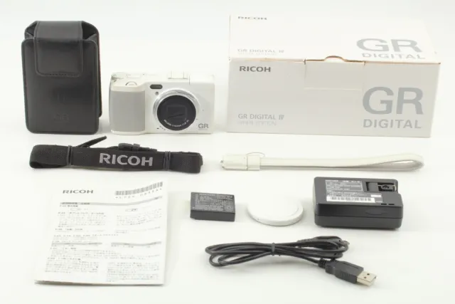 [MINT] 4383 Shot RICOH GR DIGITAL IV 4 digital 10.4MP Camera White From JAPAN