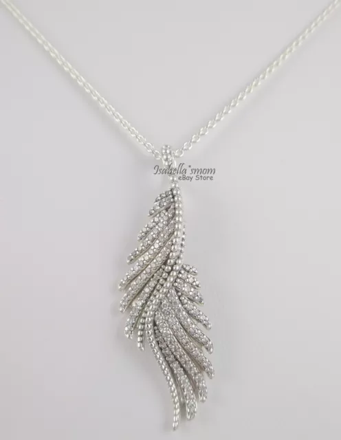 Pandora feather on sale necklace and chain