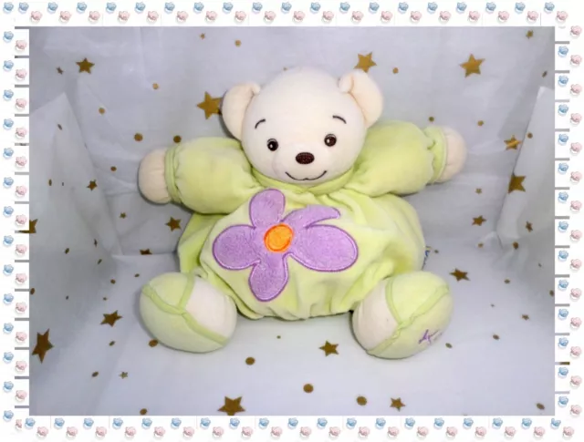 ⑪ - Doudou Peluche Ours Boule Vert Blanc Mauve Orange  Kaloo