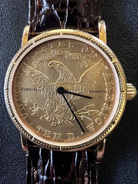 Corum, Gold Coin Swiss Watch - 1899 Solid 22KT Gold $10 Liberty Coin Corum, Gold Coin Swiss Watch - 1899 Solid 22KT Gold $10 Liberty Coin