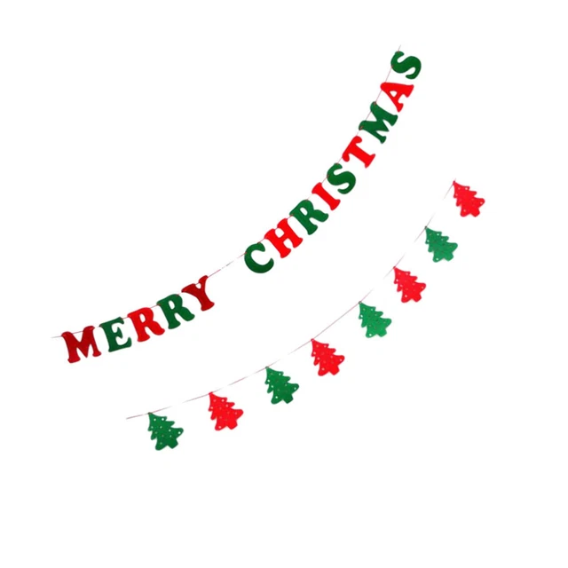 2 Pcs Frohe Weihnachten-Banner Neujahrsfahne Ziehen Weihnachtsdeko Schmücken