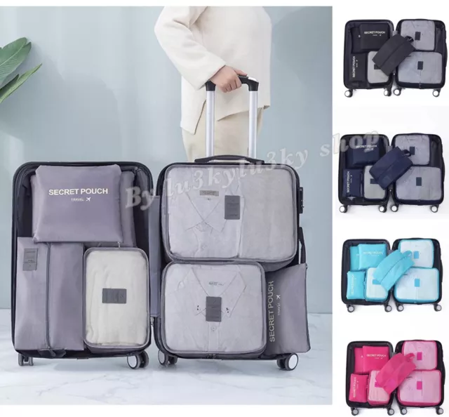 14 Waterproof Clothes Storage Bags Packing Cube Travel Luggage Organizer Pouch