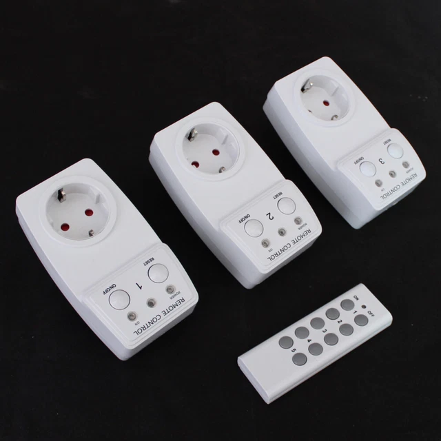 Prise de commutateur de télécommande 3PCS avec 1 télécommande 9