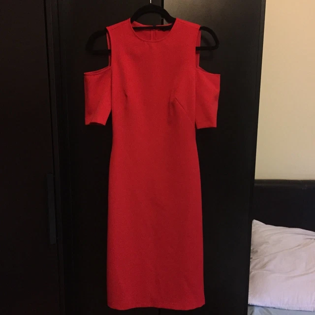 ZARA RED OFF shoulder bodycon Dress Size XS 12.30 - PicClick UK