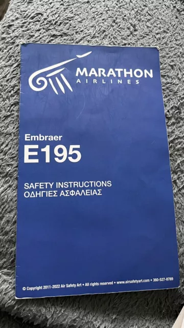 Marathon Airlines Safety Card Embraer E195