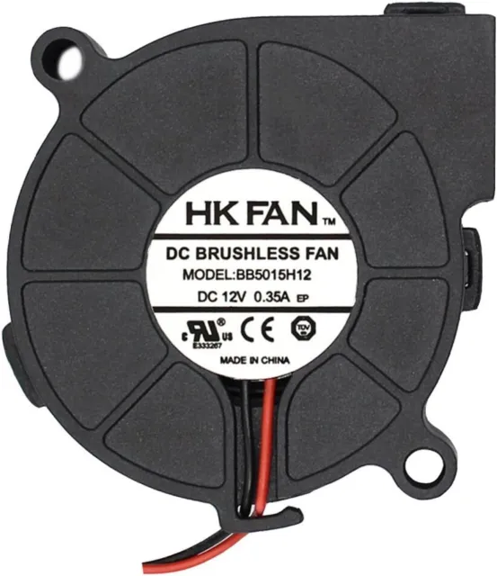 Cooling Blower Fan 50mm 12V - Dual Ball Bearing, 2 Pin Terminal