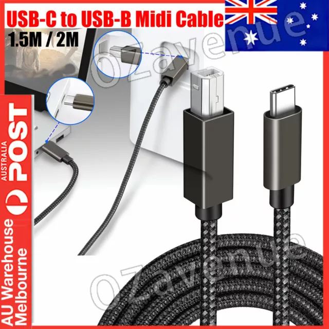 USB C to USB B Midi Cable Type C to USB Midi Interface Cord for Printer Phone