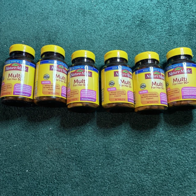 6x Nature Made Multivitamin For Her Tablets, 90 Count. EXP 9/2024