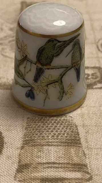 Porzellan Fingerhut Kaiser Kolibris (no.2) Thimble De A Coudre 2