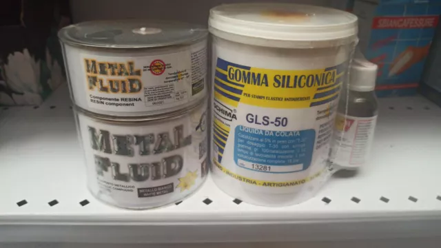 Gomma siliconica GLS-50 liquida da colata kg1+ metalfluid metallo bianco kg1