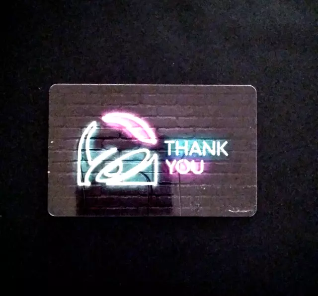 TACO BELL THANK You NEW COLLECTIBLE 2018 GIFT CARD $0 #6162 $2.60 ...