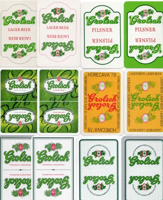12 x OLD & NEW "Grolschr Beer" SINGLE Playing Cards