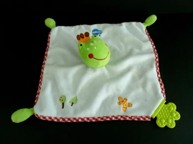91. Doudou Plat Itsimagical Grenouille Roi Blanc Vert Orange Rouge Bleu Et.neuf*