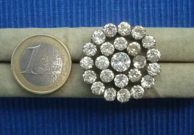 B25 Gros Bouton Ancien Métal & Strass Diametre 3cm  Lot Bijou Couture Collection