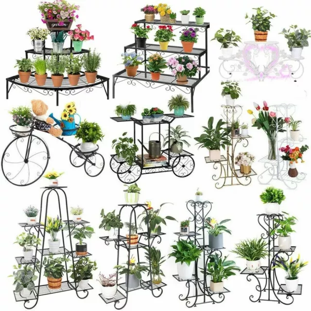 Professional Plant Stand Outdoor Indoor Metal Flower Pot Shelf Rack Wrought Iron