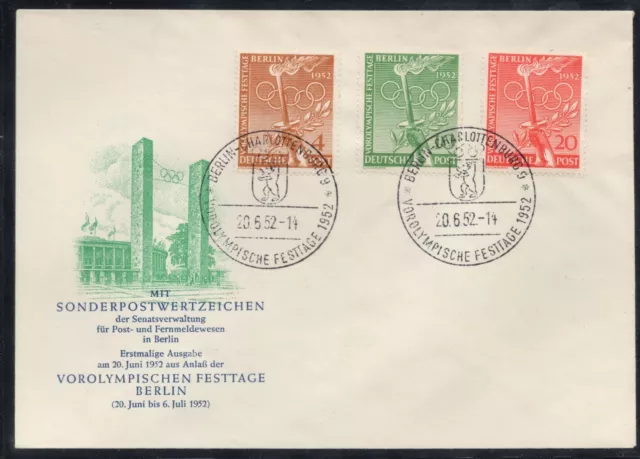 BERLIN: FDC, MiNr. 88 - 90 vom 20.6.52 = FIRST DAY COVER