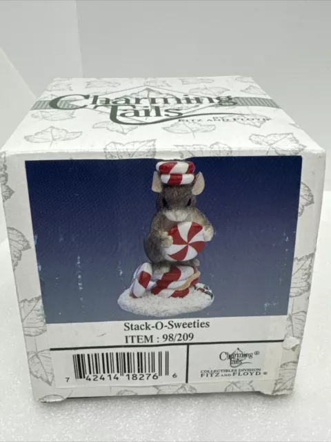 Charming Tails Stack O Sweeties Fitz & Floyd Christmas Peppermint Candy 98/209