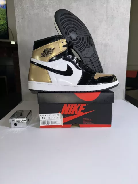 Size 12 - Air Jordan 1 Retro OG NRG High Gold Toe - New Tried On