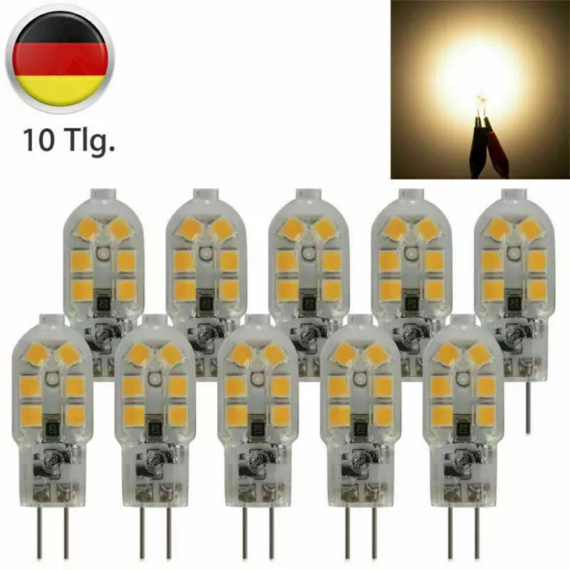 10x G4 LED 3W Lampe Stiftsockel Leuchtmittel Birne Halogenlampe Warmweiß DC 12V
