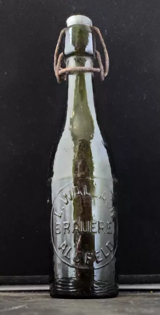 ALSFELD Gießen Marburg Hessen BRAUEREI L. WALLACH +1935 kleine Bierflasche 0,36L