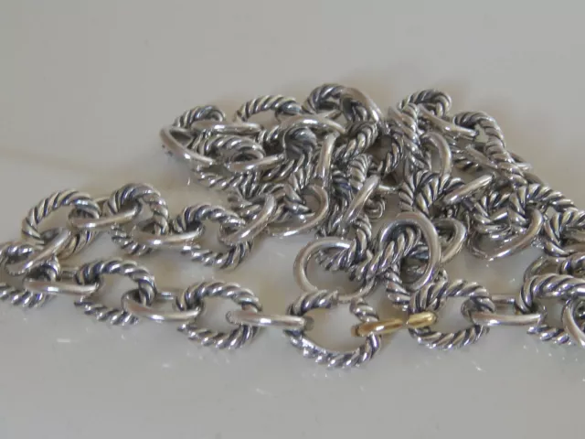 David Yurman 18K Gold , Sterling Silver Medium Oval Link Necklace David Yurman 18K Gold , Sterling Silver Medium Oval Link Necklace