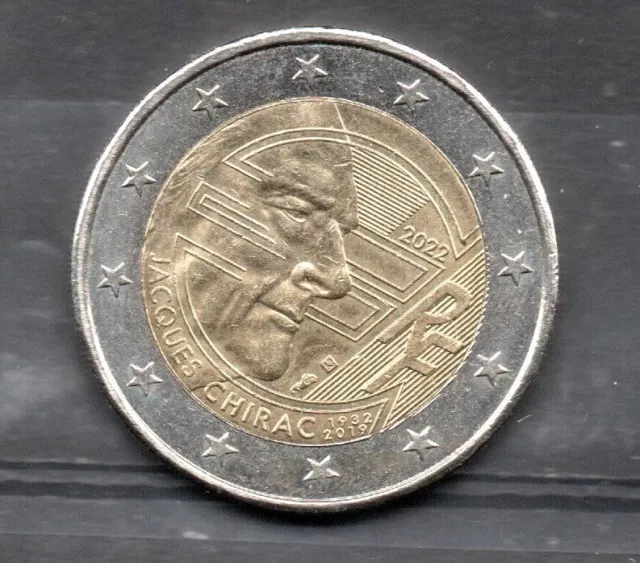 FRANCE Pièce 2 Euros, Jacques Chirac 2019,  Bon État.