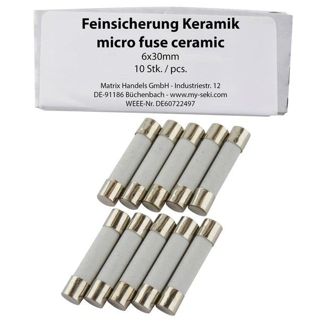 ESKA 522523, Feinsicherung 5x20mm, träge, T 4 A, 10 Stück