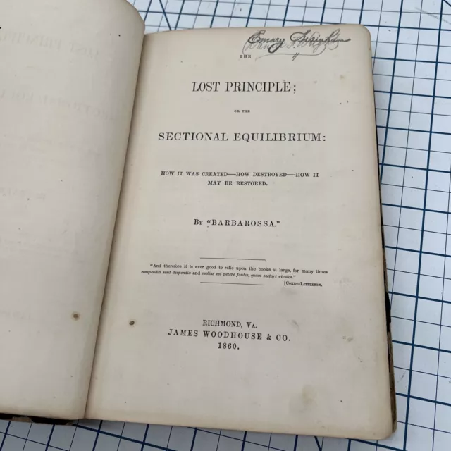 1860 The Lost Principle or Sectional Equilibrium Barbarossa Slavery Secession