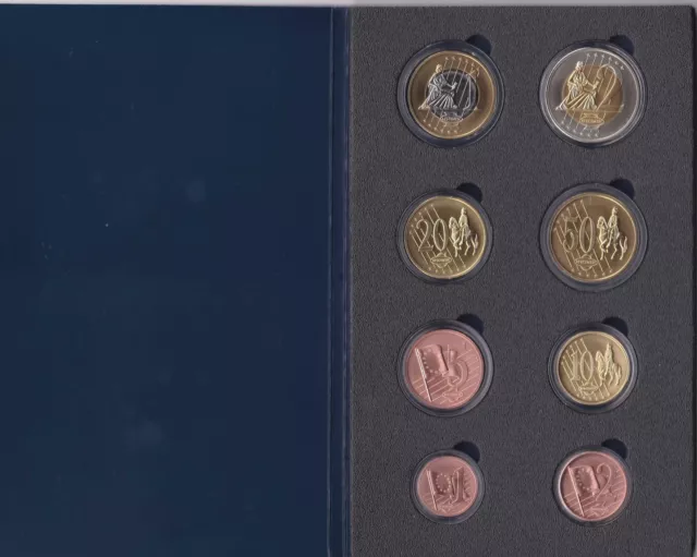 8x Medaille/Münze "Euro-Entwürfe Vatikan 2005" (Kompl.Set) in Sammelmappe