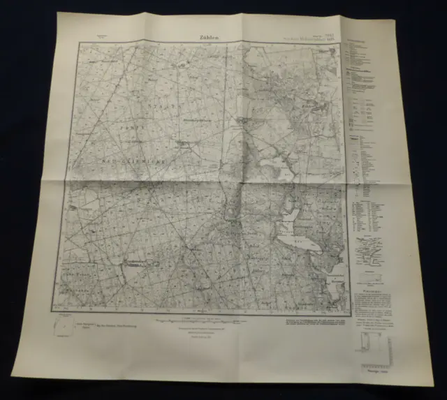 Landkarte Meßtischblatt 2942 Zühlen, Rheinsberg Glienicke, Frankendorf, 1945