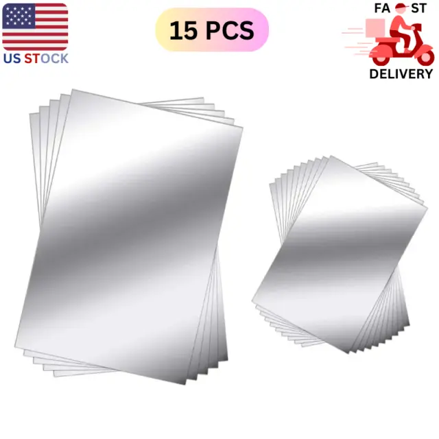 GXOEEGOF 12 Pieces Self Adhesive Acrylic Mirror Sheets, Flexible Non Glass  Mirror Tiles Mirror Stickers for Home Wall Decor, 6 x 6 and 6 x 9